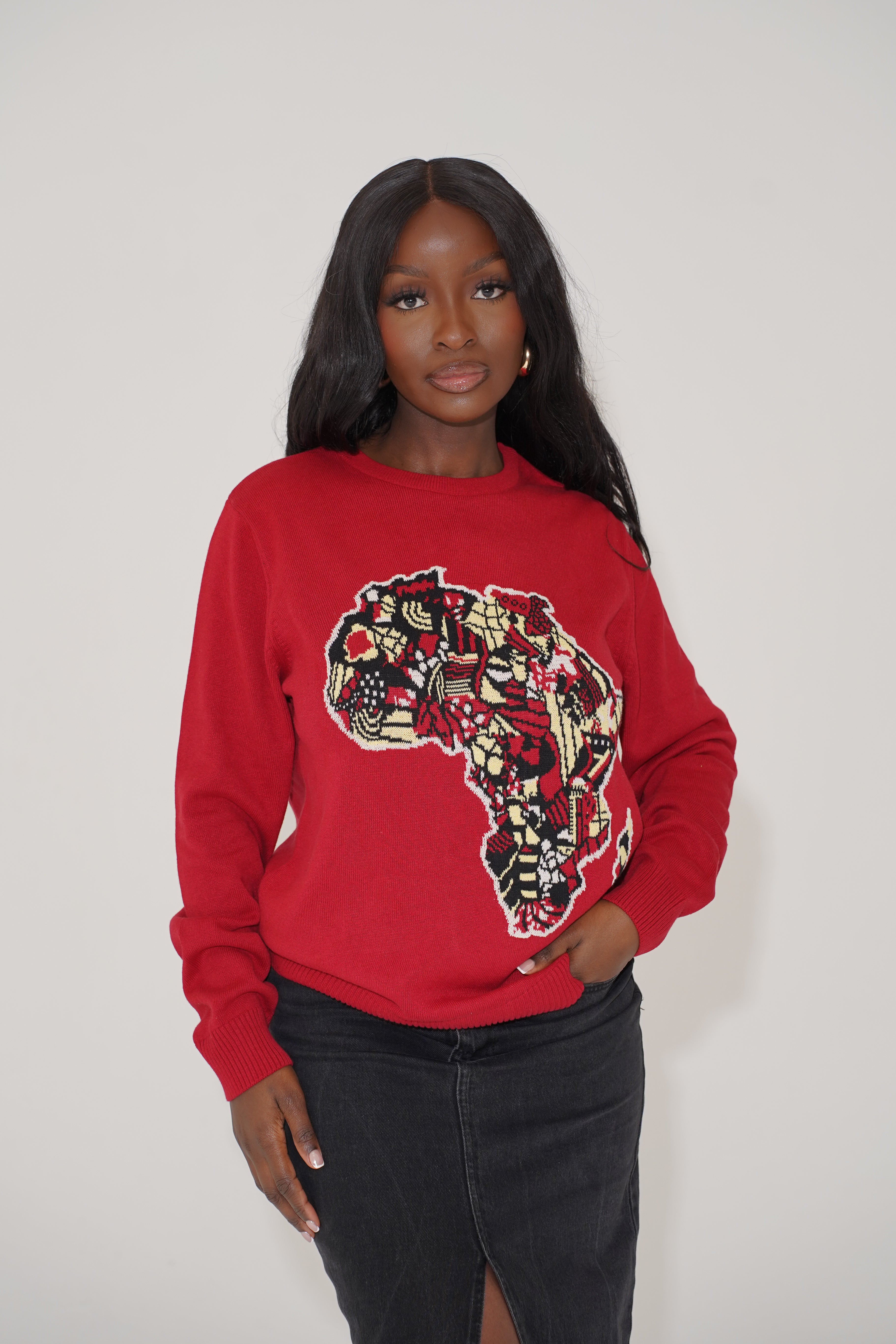 African Heritage Knitted Map Sweatshirt