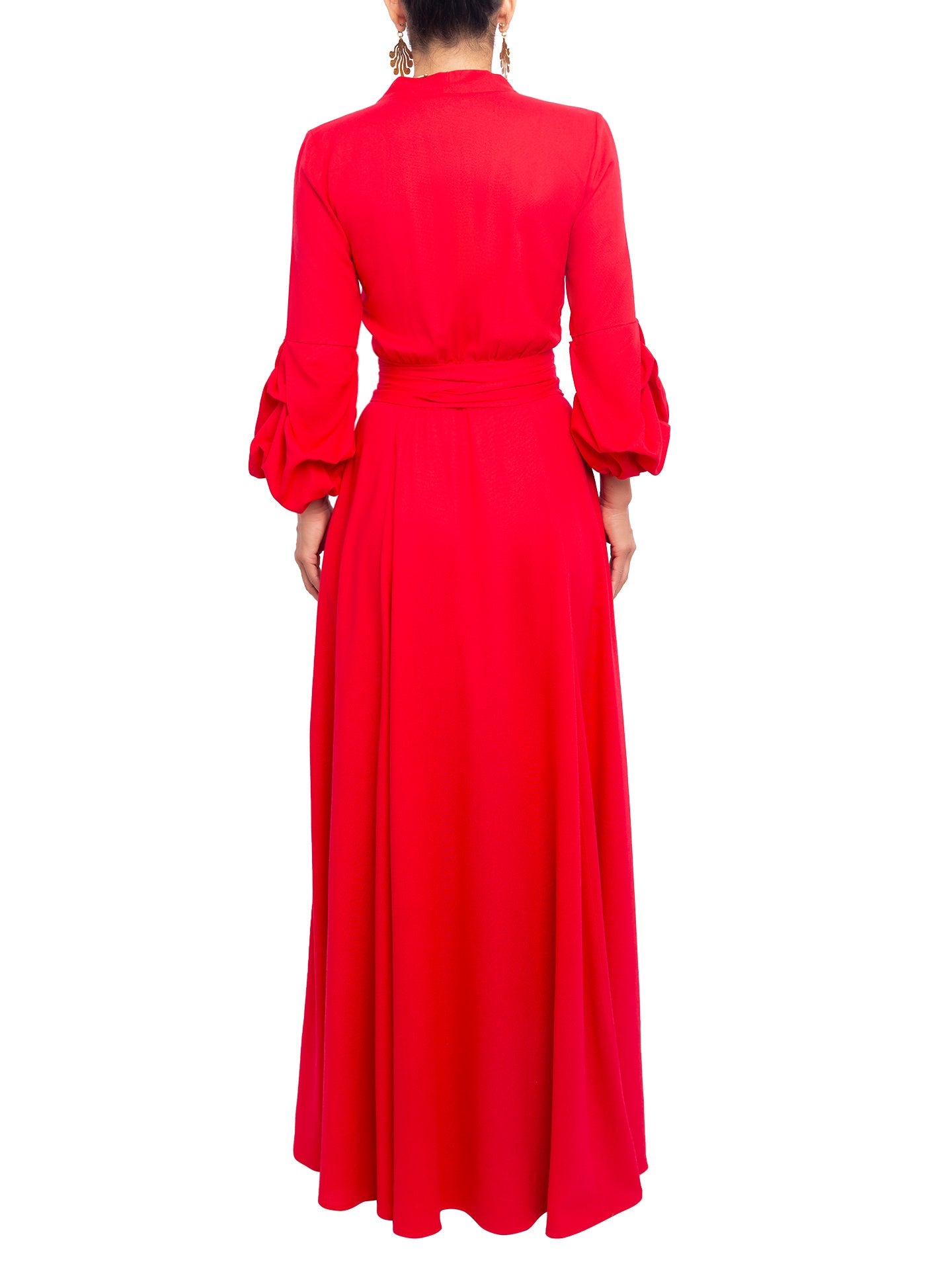 "Skipper - Red" Maxi Button-Down Dress