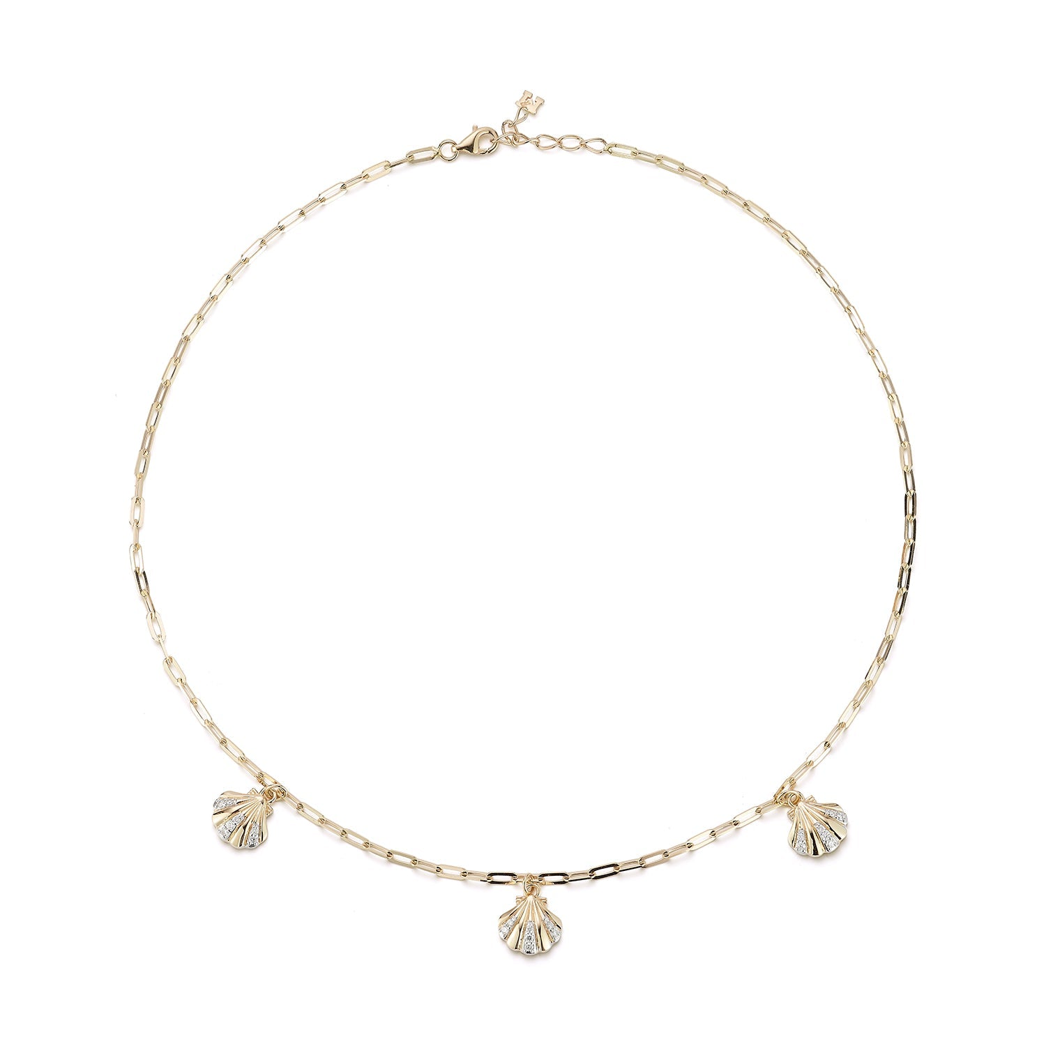 14kt 3 Petite Venus Shell Necklace