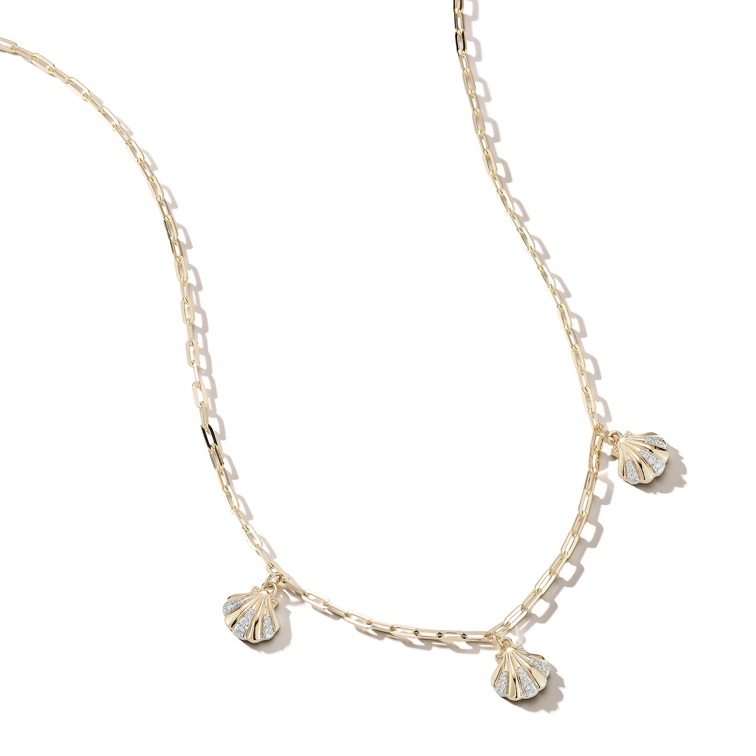 14kt 3 Petite Venus Shell Necklace