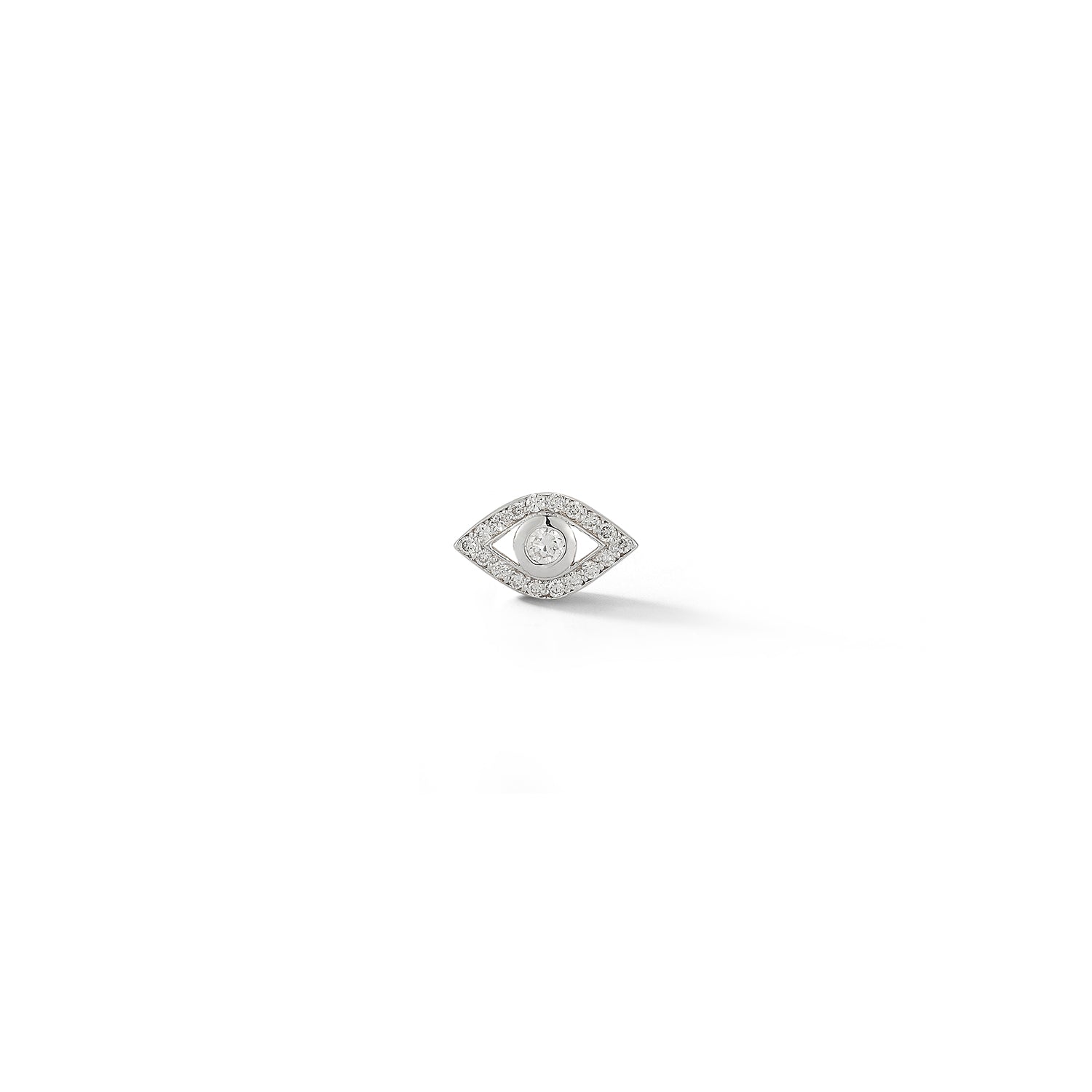 14kt Single Diamond Evil Eye Stud
