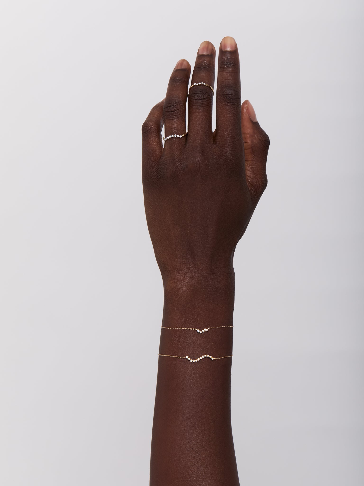 14kt Diamond Bezel Wave Ring