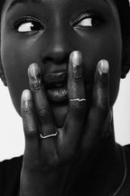 14kt Mini Diamond Bezel Wave Ring