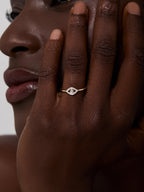 14kt Diamond Evil Eye Ring