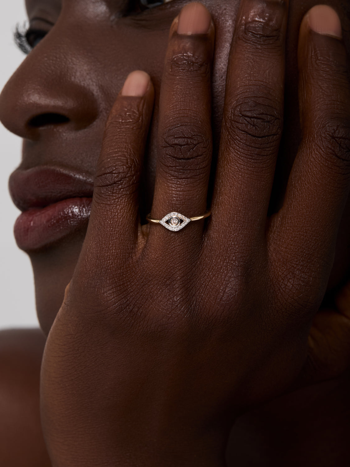 14kt Diamond Evil Eye Ring