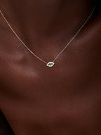 14kt Emerald Evil Eye Necklace