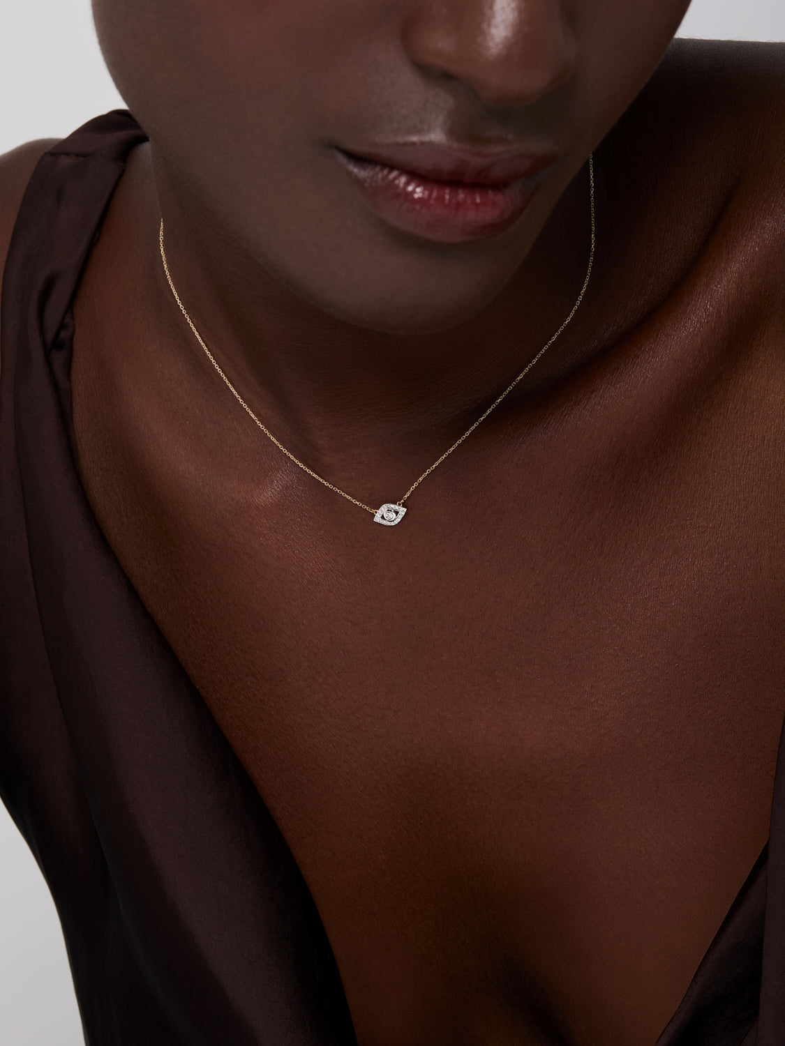 14kt Diamond Evil Eye Necklace