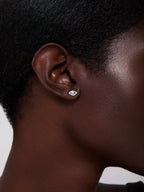 14kt Single Diamond Evil Eye Stud