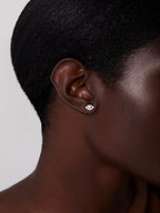 14kt Single Diamond Evil Eye Stud