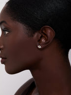 14kt Single Emerald Evil Eye Stud