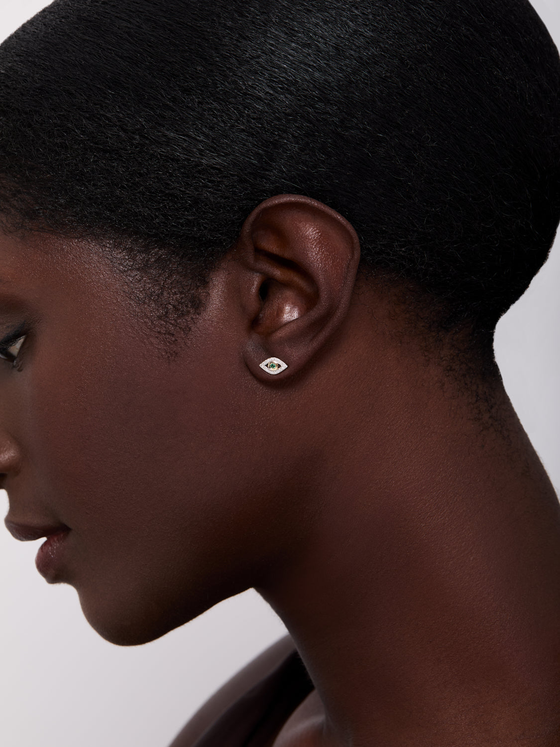 14kt Emerald Evil Eye Studs