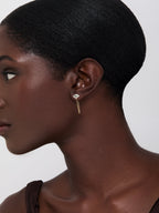 14kt Emerald Evil Eye Studs with Chain Drop