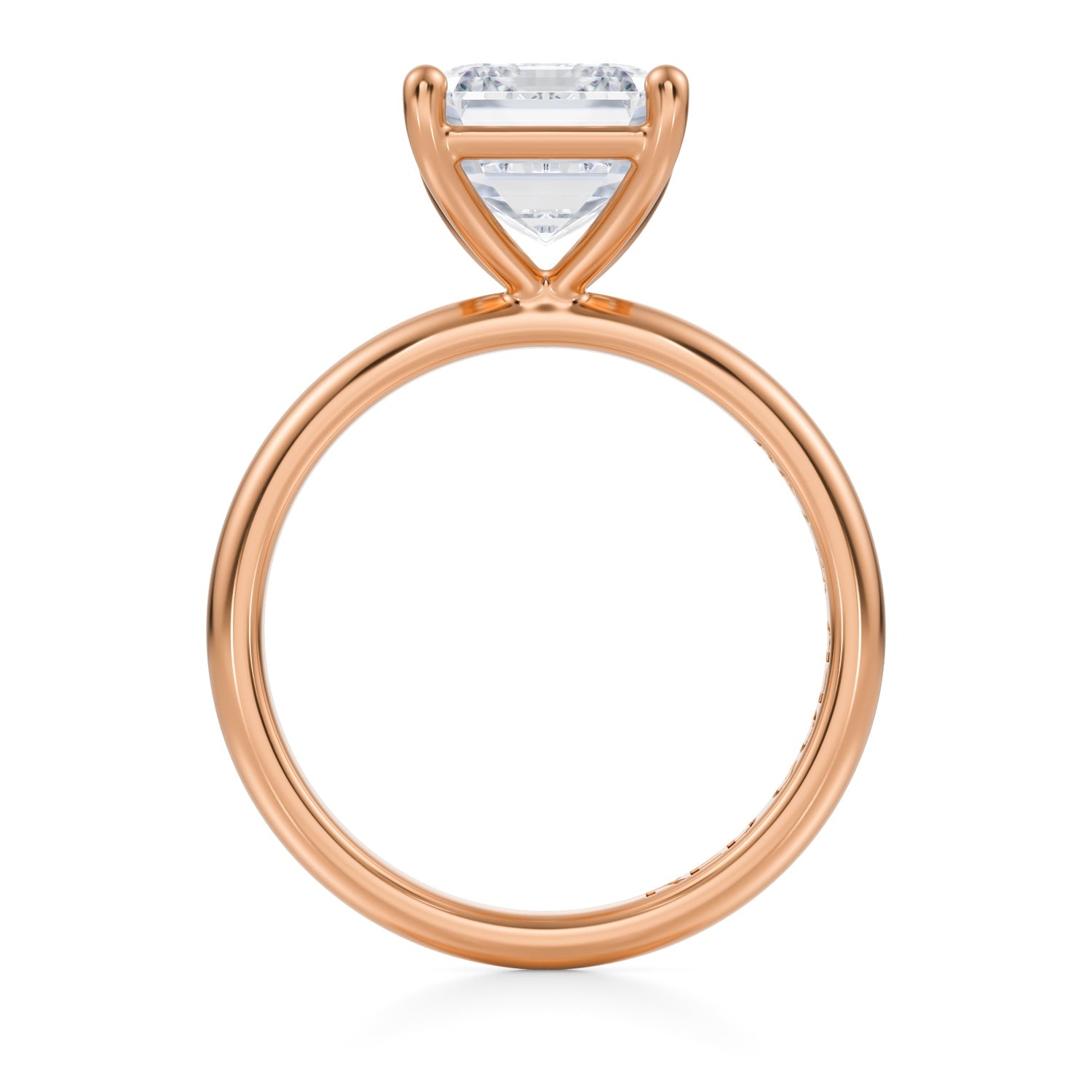 Three-Carat Emerald-Cut Brilliant Diamond Solitaire Engagement Ring