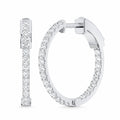 1 ctw Diamond Inside Out Hoop Earrings Silver