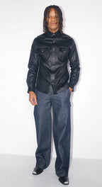 RH WESTERN LEATHER BUTTON DOWN