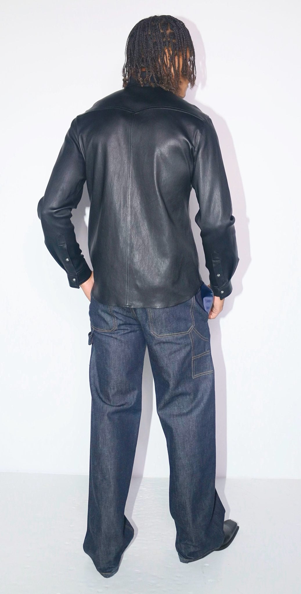 RH WESTERN LEATHER BUTTON DOWN