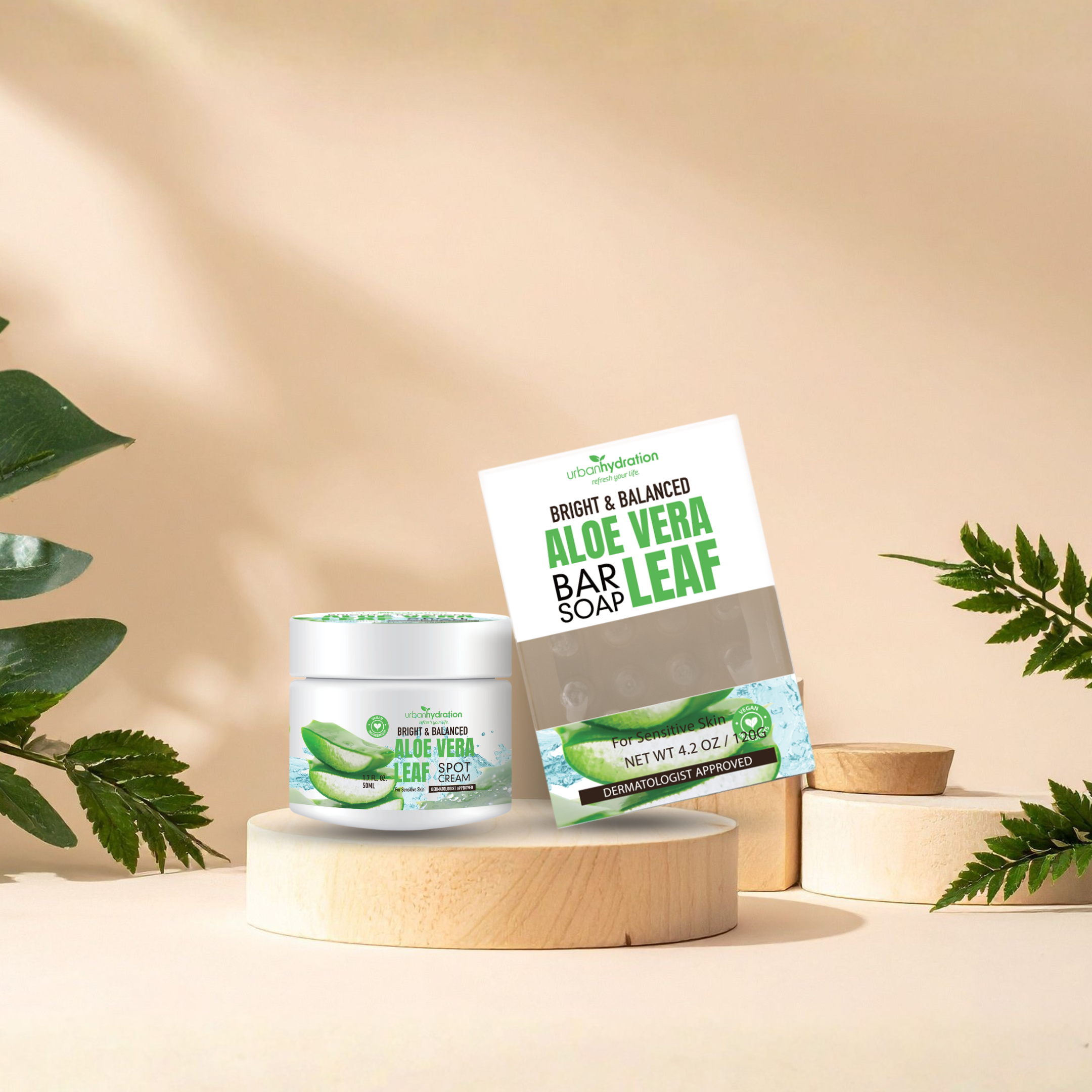 Aloe Vera Shower &amp; Soothe 2pc Set-Spot Cream & Bar Soap