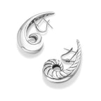 Oceanic Warp Earrings in White Rhodium