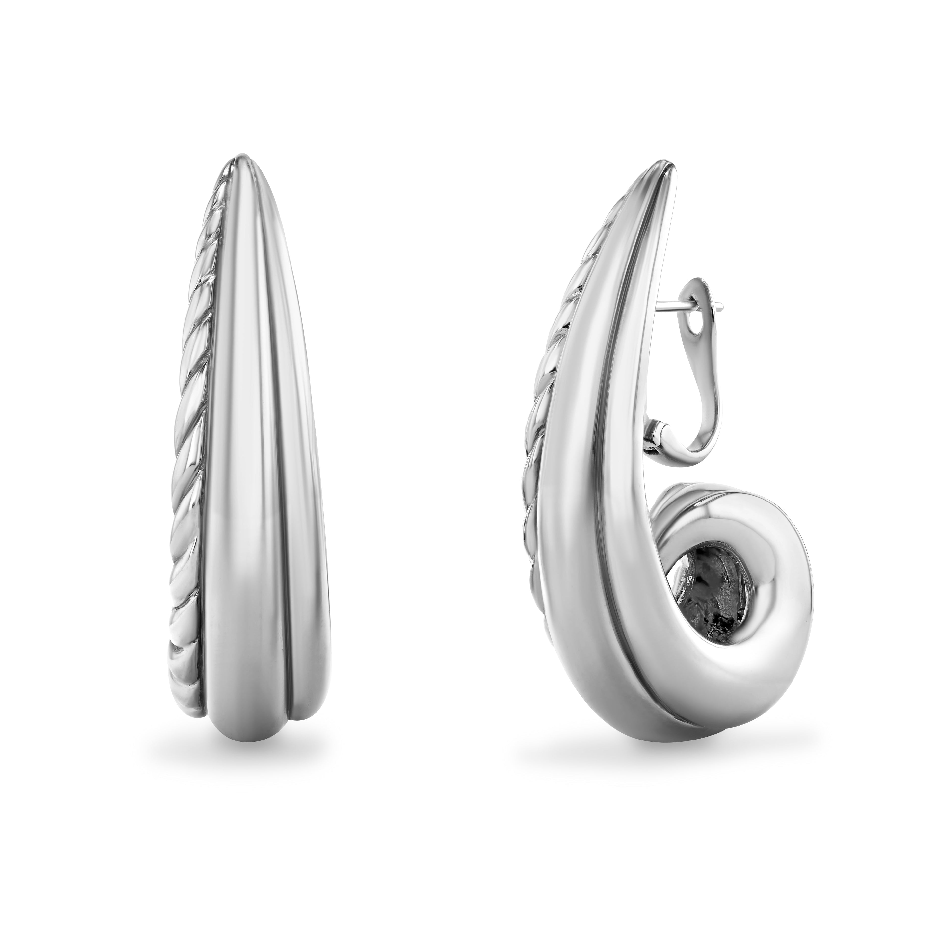 Oceanic Warp Earrings in White Rhodium