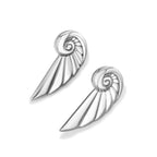 Celestial Shell Earrings in White Rhodium