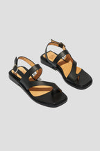 Anto Slingback Thong Sandal Black