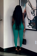 RIBBED ONE SHOULDER GREEN | BODYSUIT
