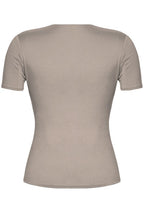 Stone Short Sleeve V-Neck Solid Top