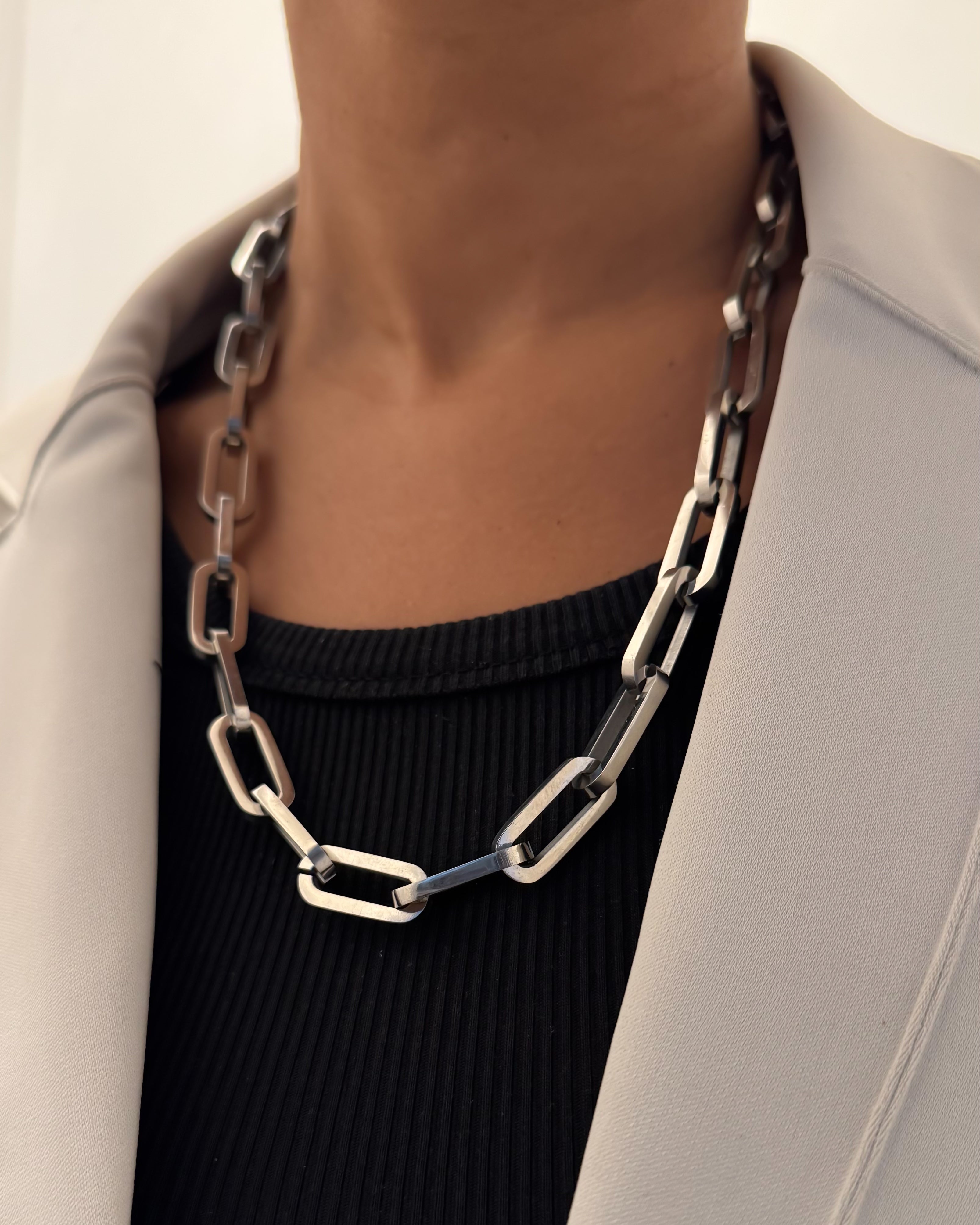 CHUNKY OVAL CHAIN - SILVER