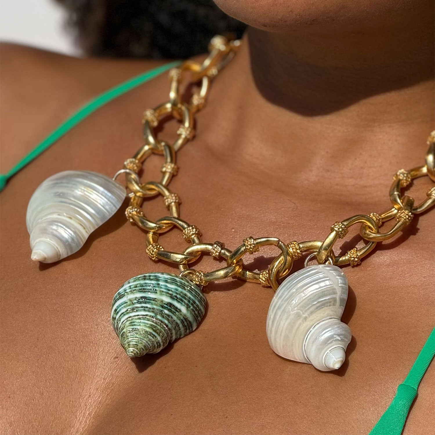 Desirita Necklace | Sound of Salt, Brass & Trumpet Shell