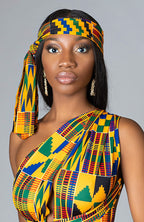 Kente Headtie | African Print Fabric Swimwear Headtie – KUMASI