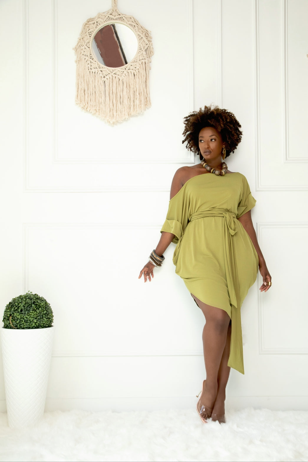 (Sample) Angled Slouch Midi Dress