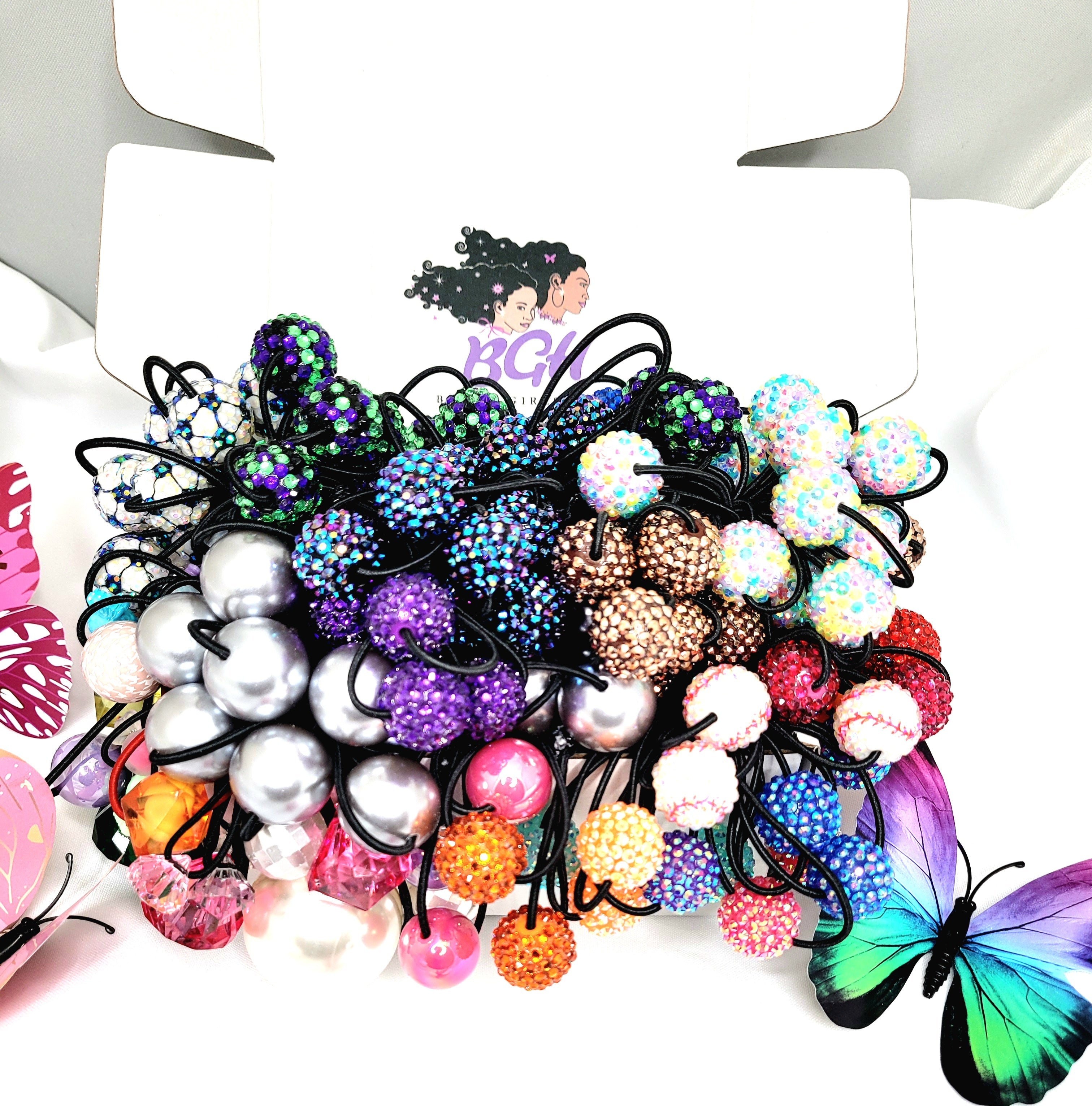 Brown Girls Hair® Accessory Subscription Box READ FULL DESCRIPTION | Elastic Ponytail Holder Hair Knockers Ties Balls Bobbles