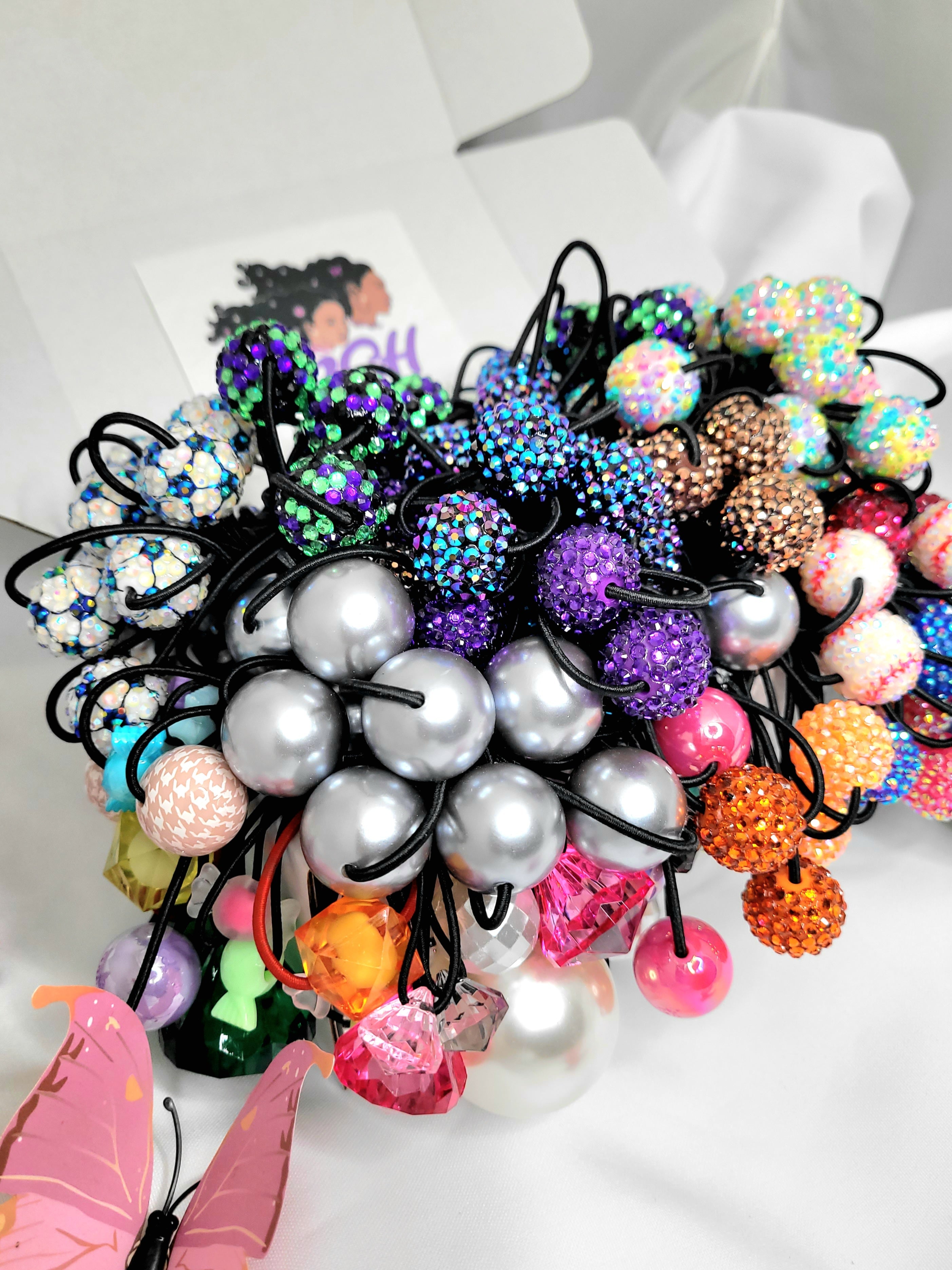 Brown Girls Hair® Accessory Subscription Box READ FULL DESCRIPTION | Elastic Ponytail Holder Hair Knockers Ties Balls Bobbles