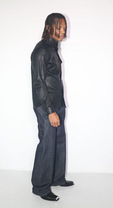 RH WESTERN LEATHER BUTTON DOWN