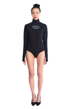 RH Logo Neoprene Turtleneck Bodysuit (Black)