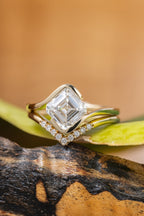 1.96ct Carmen Asscher Cut Lab Grown Diamond Engagement Ring