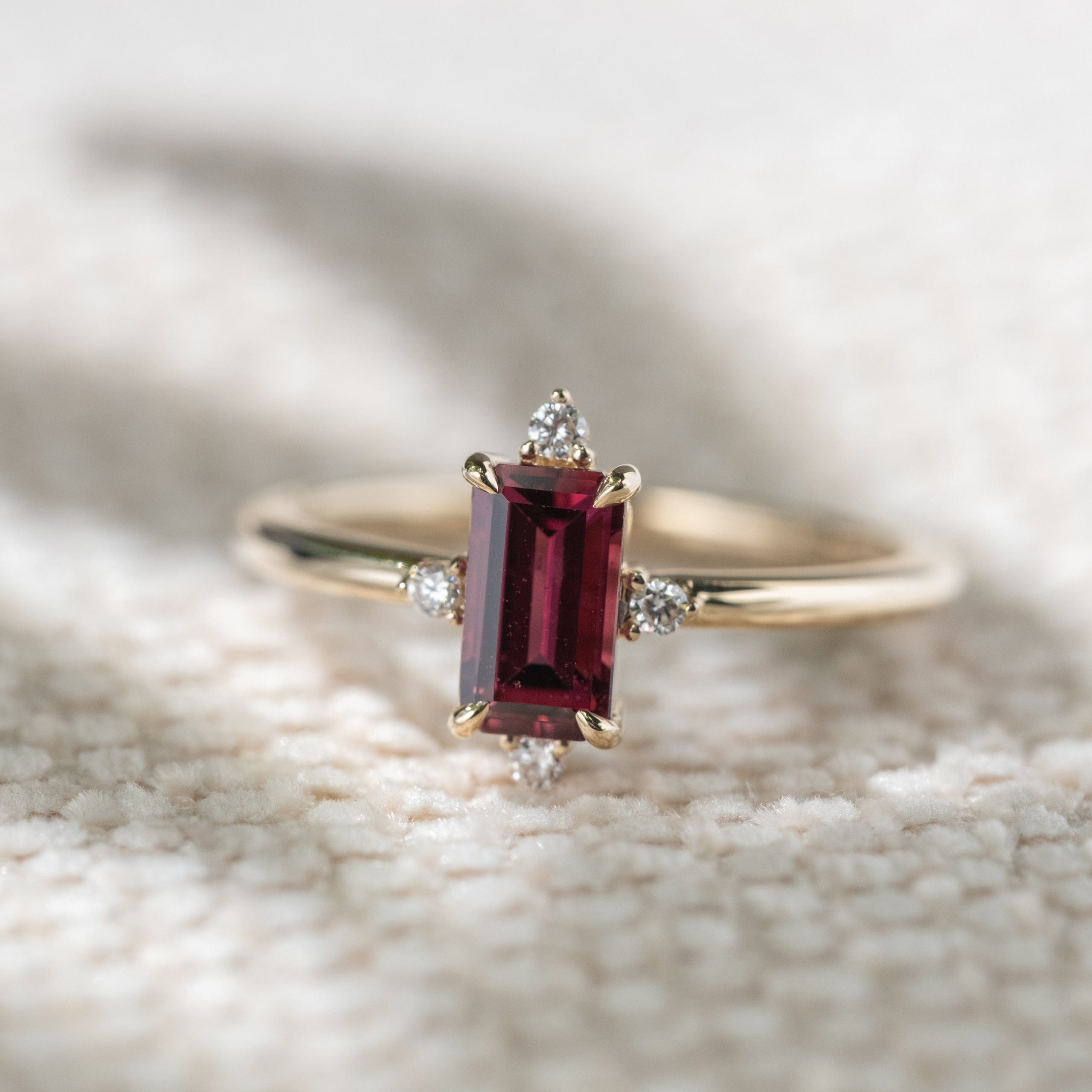 1.01ct Roma Merlot Red Sapphire Compass Diamond Ring