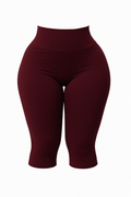 The Cotton Tummy Control Capri (burgundy)