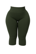 The Cotton Tummy Control Capri (olive)