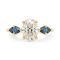 1.61ct Zara Oval Lab Grown Diamond & Marquise Australian Sapphire Lab Grown Engagement Ring