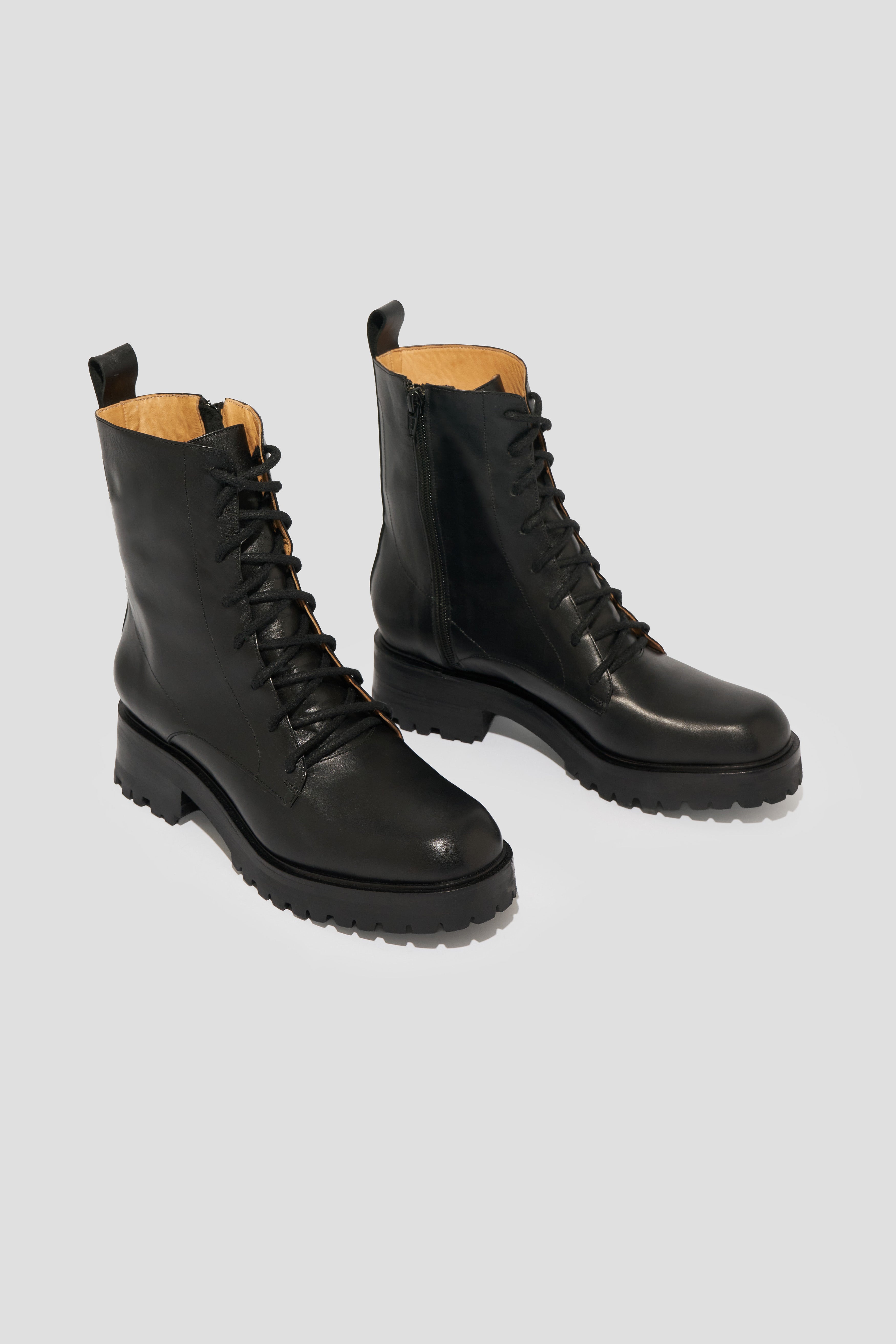 Roma Lace Up Boot in Black