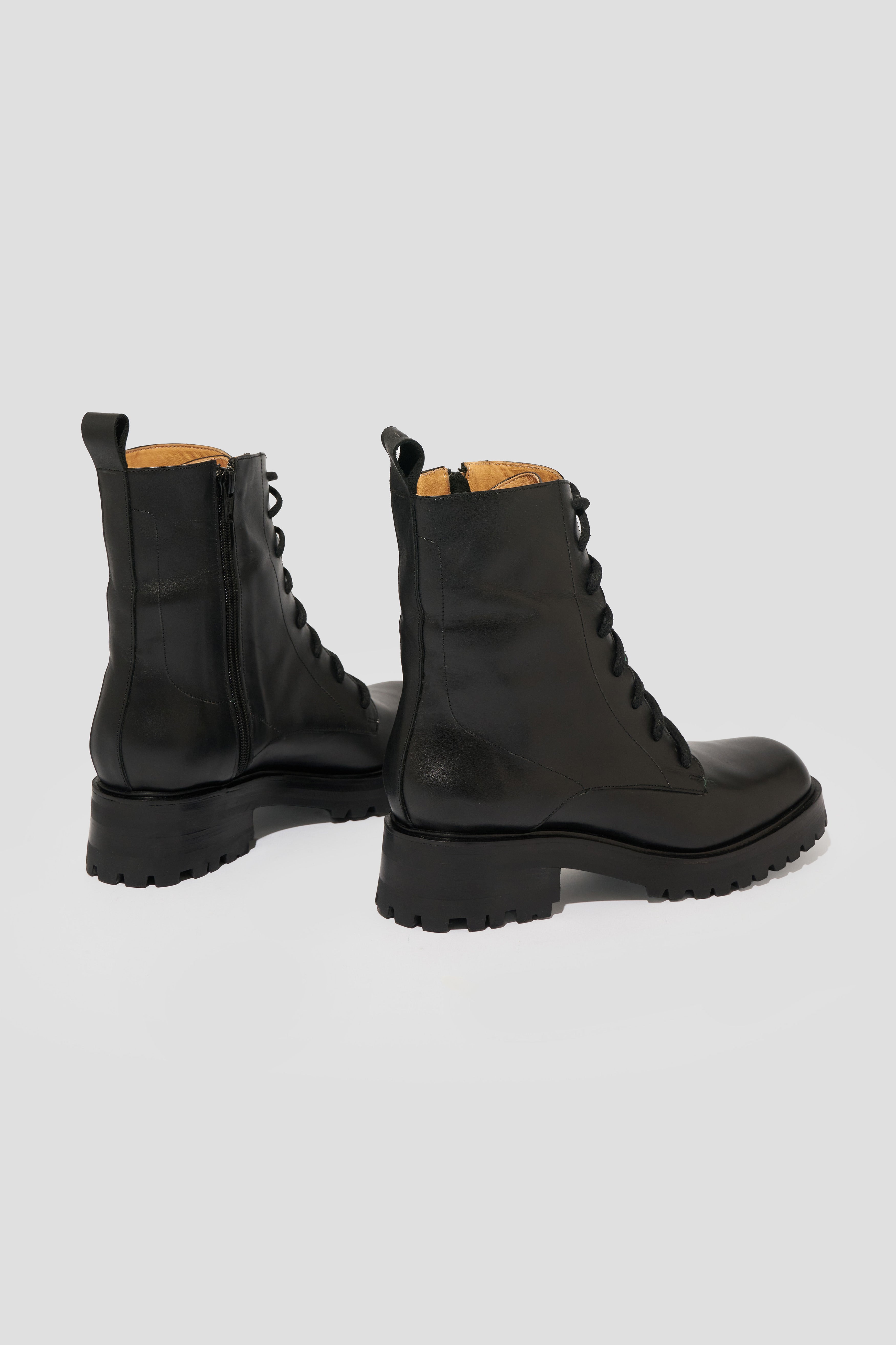 Roma Lace Up Boot in Black