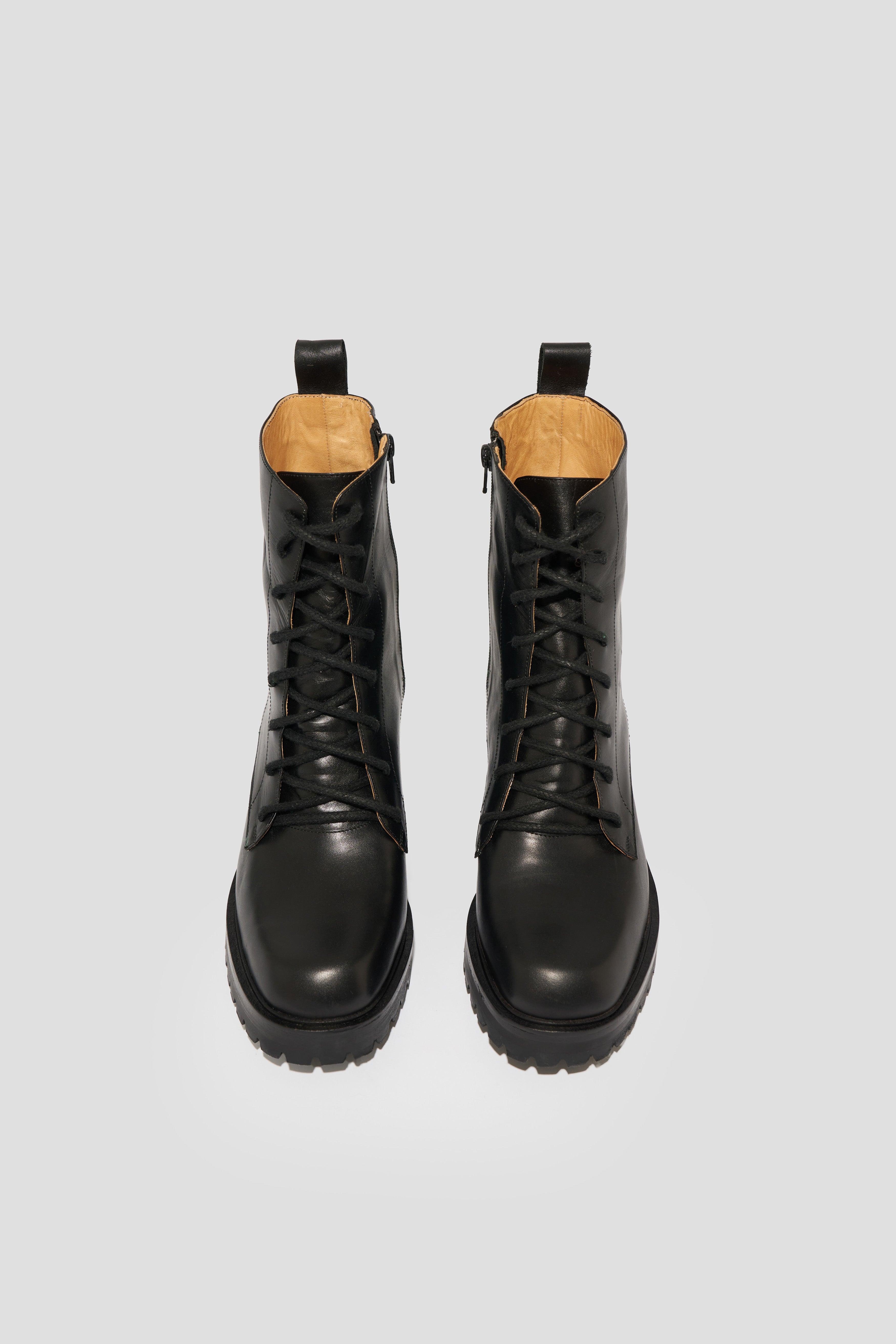 Roma Lace Up Boot in Black