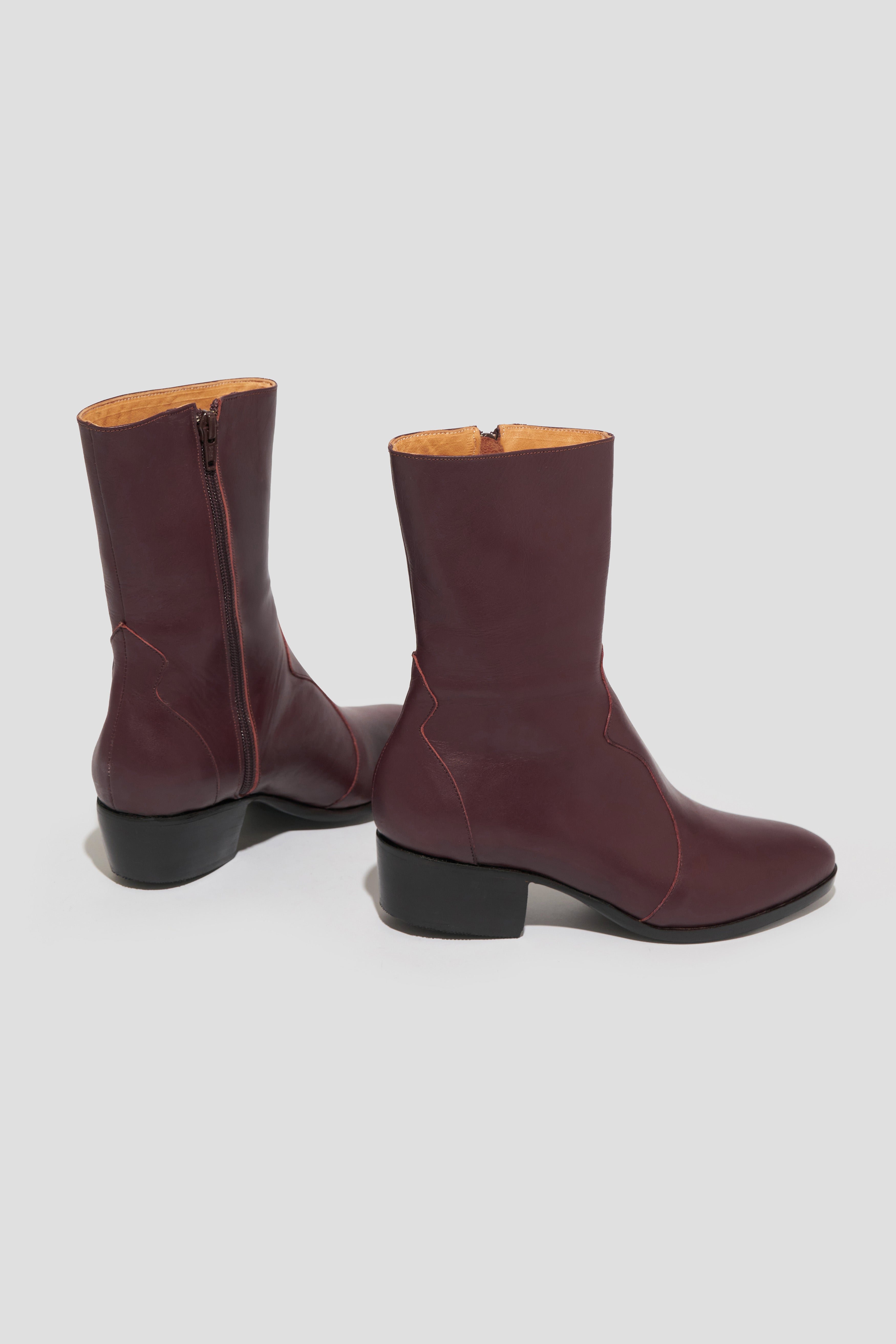 Guada Western Boot in Plum