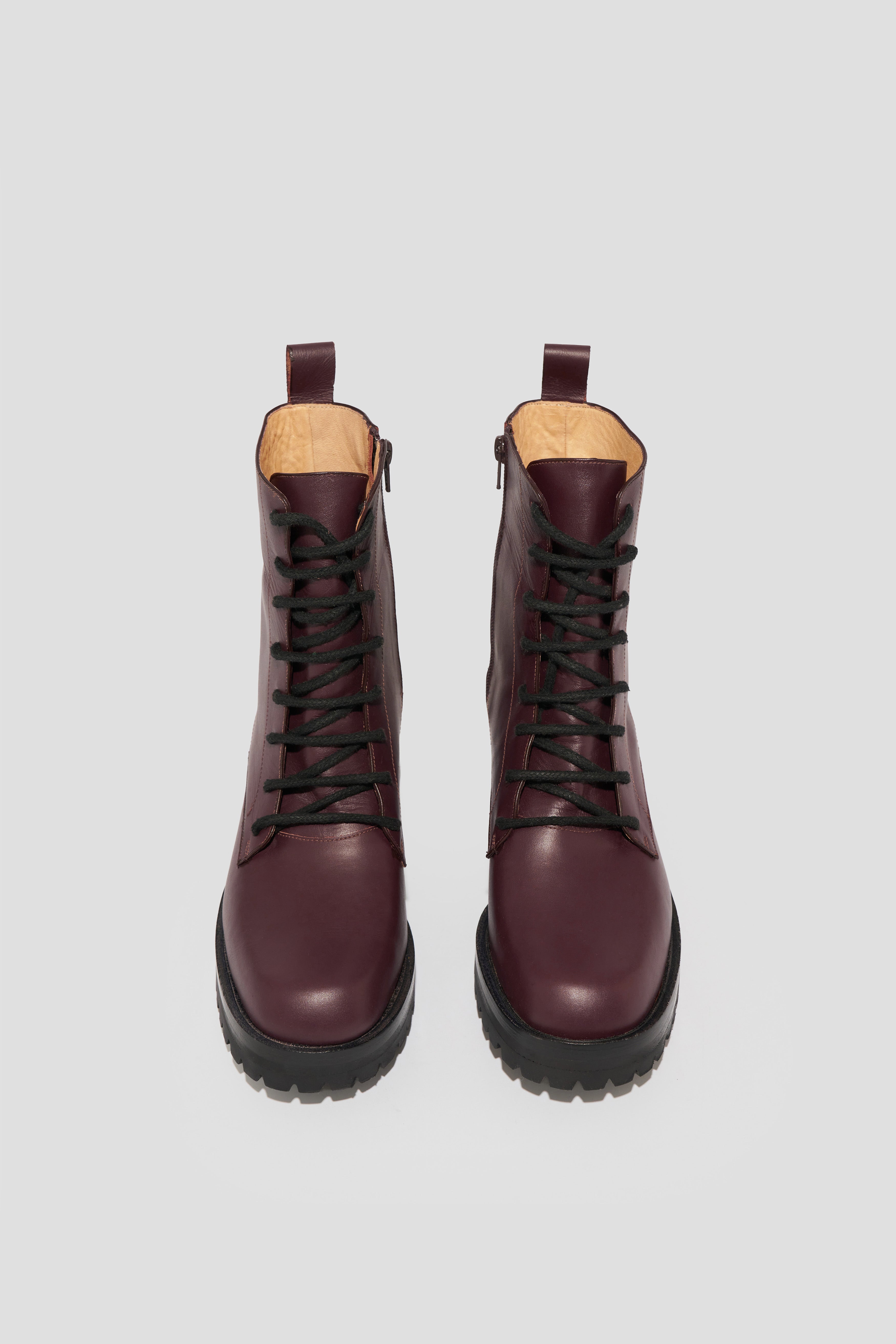 Roma Lace Up Boot in Plum