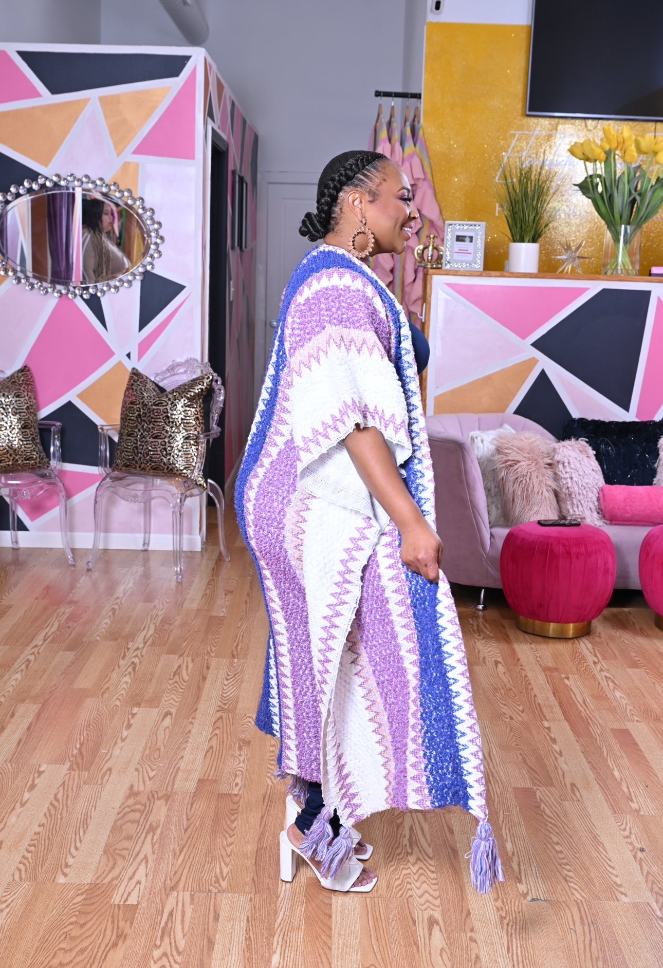 In Love Lavender Poncho Cardigan