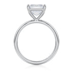 Three-Carat  Emerald-Cut  Brilliant Diamond Solitaire Engagement Ring