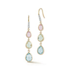 14kt Bezeled Tiered Gemstone Earrings