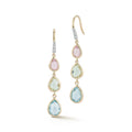 14kt Bezeled Tiered Gemstone Earrings