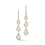 14kt Bezeled Tiered Gemstone Earrings